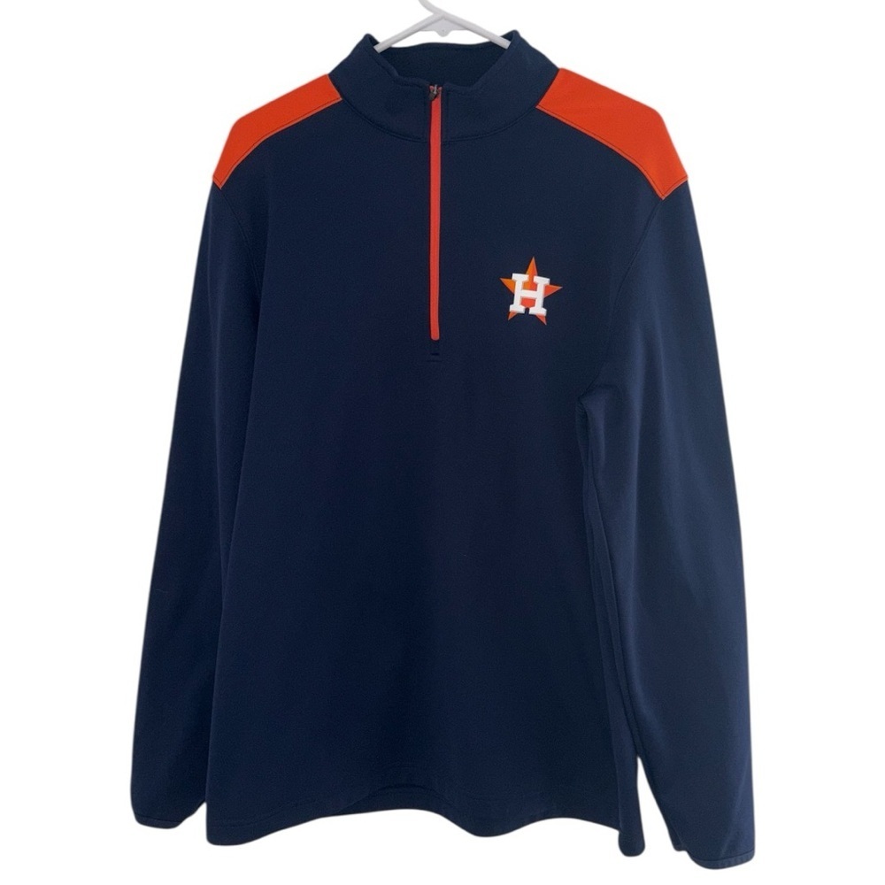 Houston Astros Quarter Zip Pull Over Sweatshirt Mens